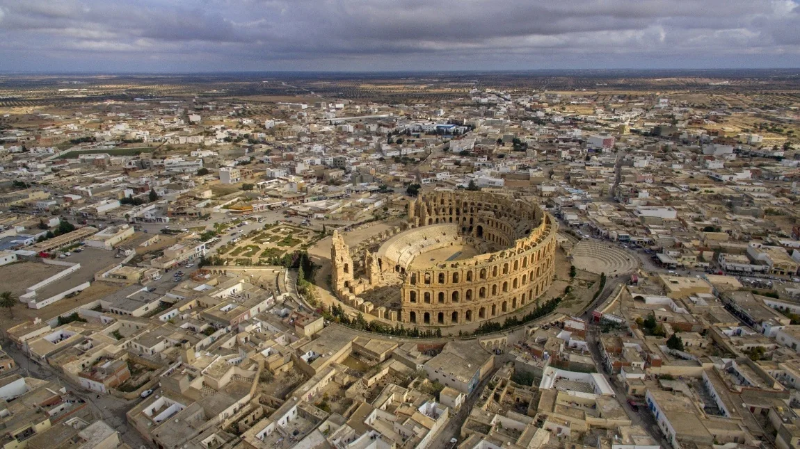 Vista aerea dell’anfiteatro di El Djem